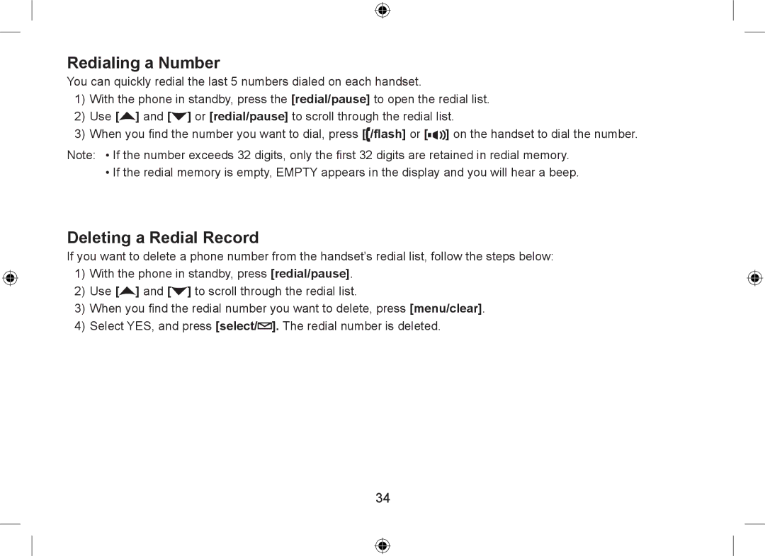 Uniden WDSS 5315 owner manual Redialing a Number, Deleting a Redial Record 