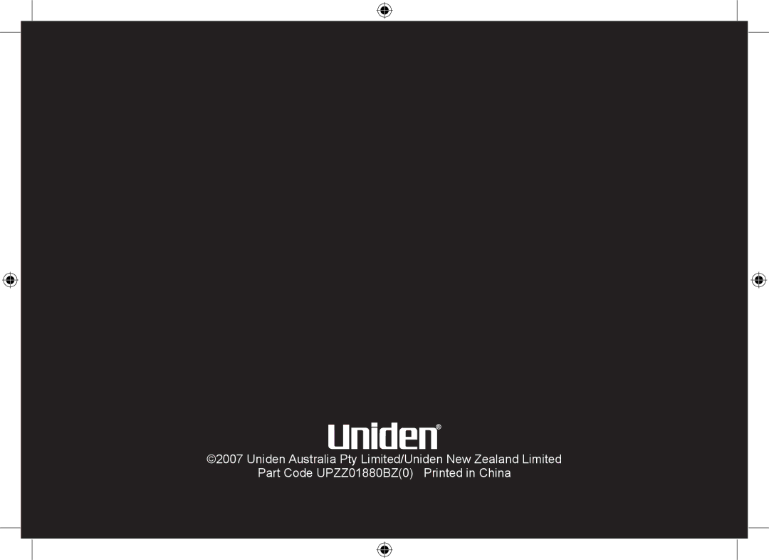 Uniden WDSS 5315 owner manual Uniden Australia Pty Limited/Uniden New Zealand Limited 