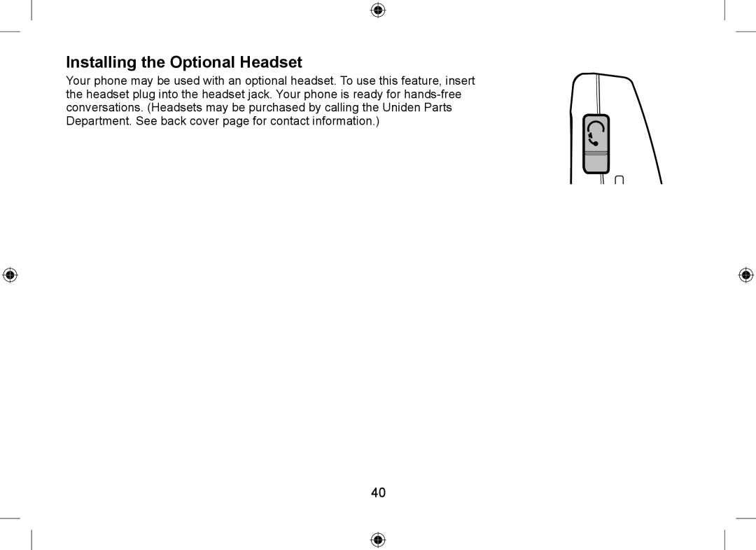 Uniden WDSS 5335, WDSS 5335 owner manual Installing the Optional Headset 