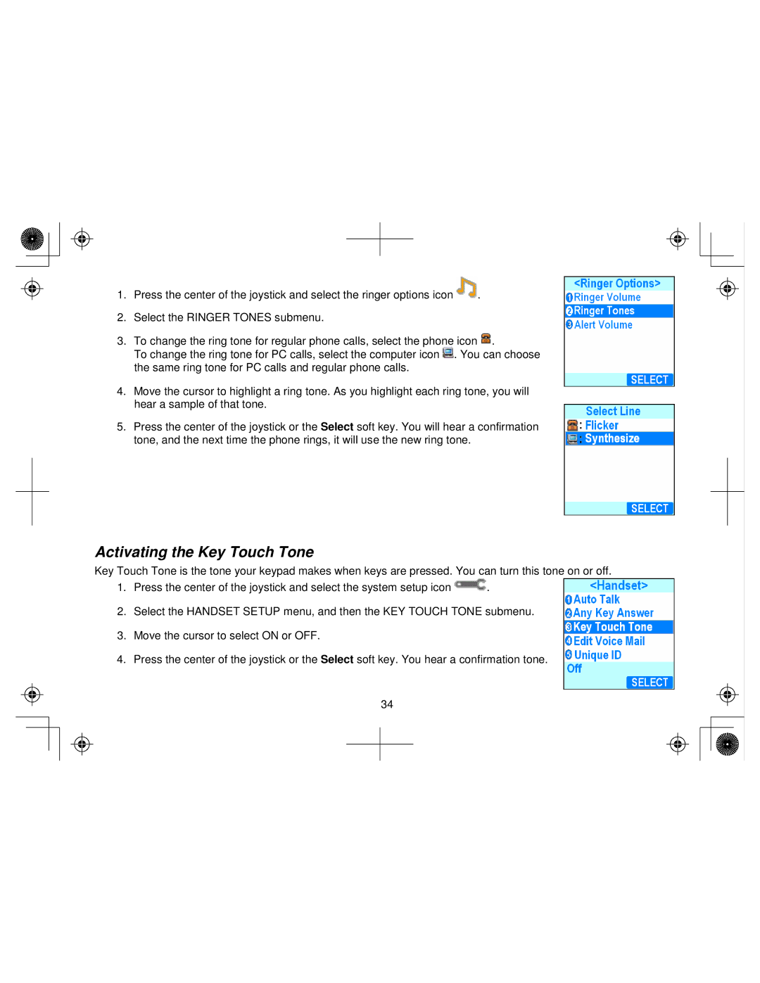 Uniden WIN1200 owner manual Activating the Key Touch Tone 