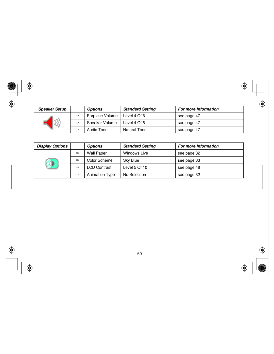 Uniden WIN1200 owner manual Speaker Setup Options Standard Setting For more Information 