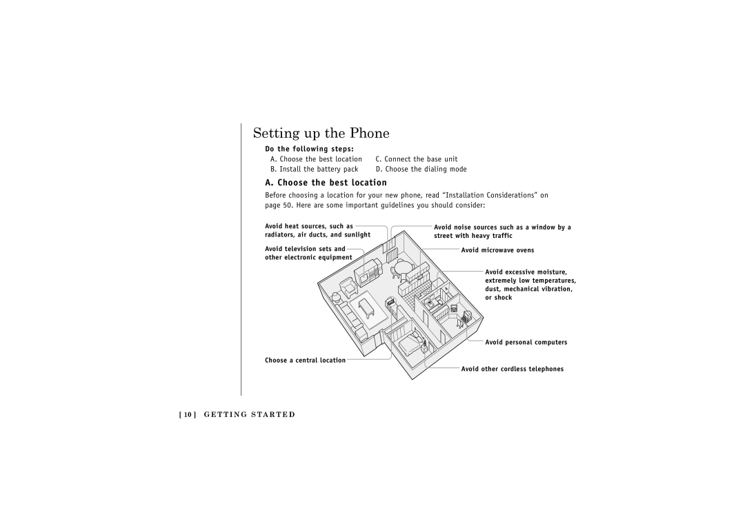 Uniden X2.4GHz manual Setting up the Phone, Choose the best location 