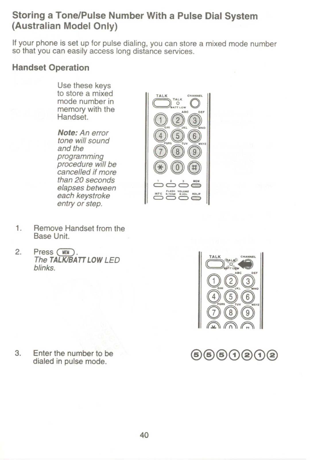 Uniden XC345 manual Xyz, Handset Operation 