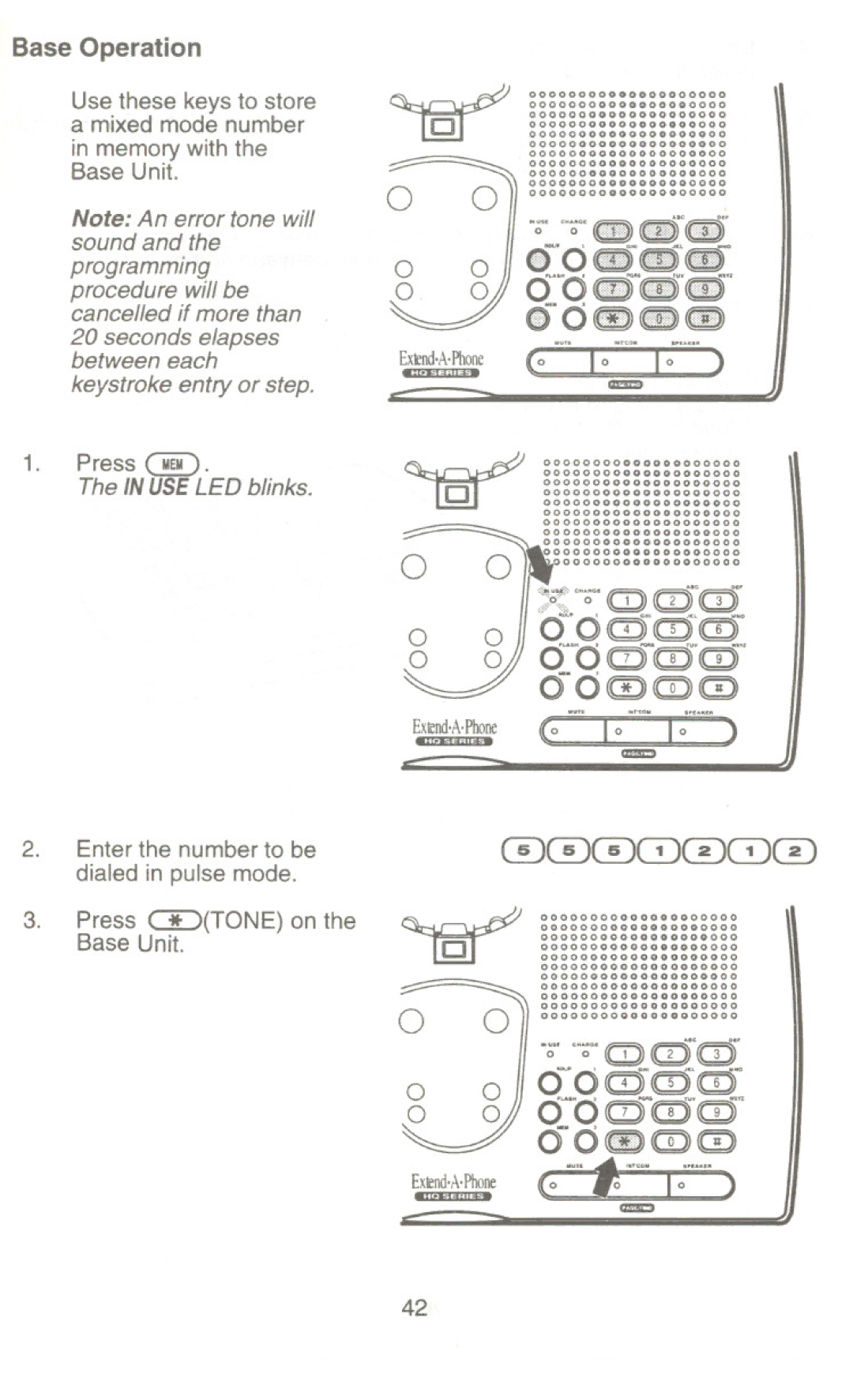 Uniden XC345 manual GJ~Jmoo, Base Operation 