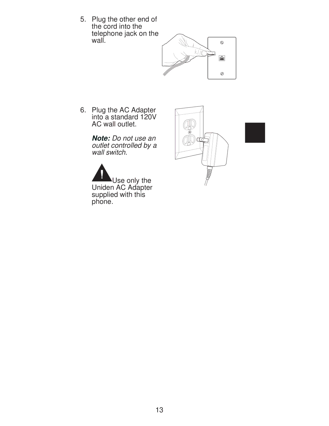 Uniden XC600/700 important safety instructions 