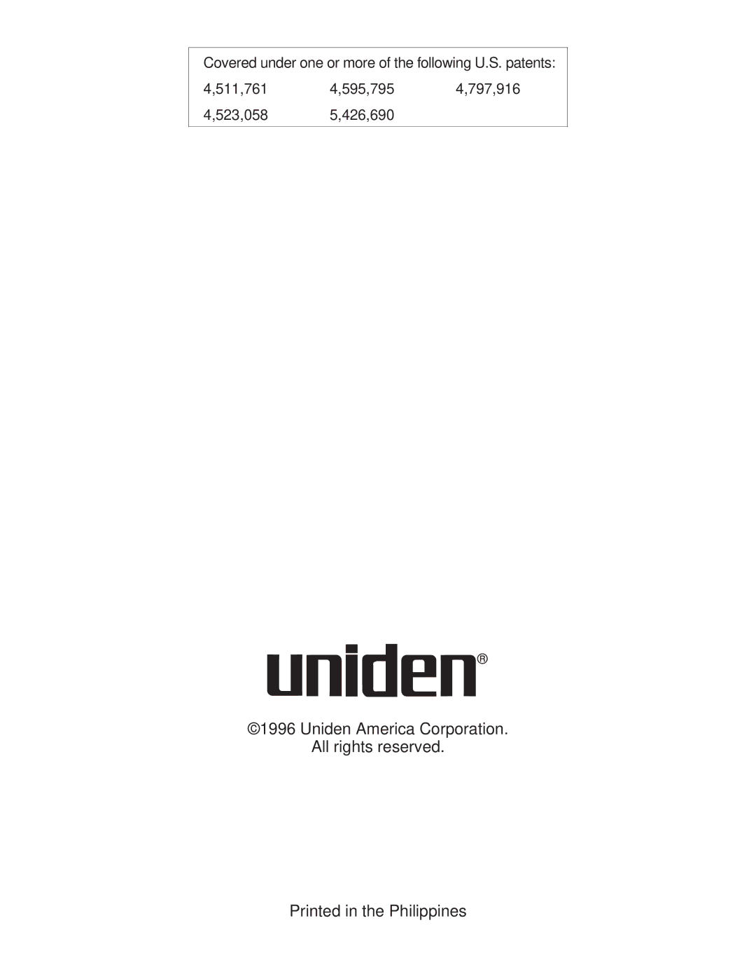 Uniden XC600/700 important safety instructions Uniden America Corporation All rights reserved 