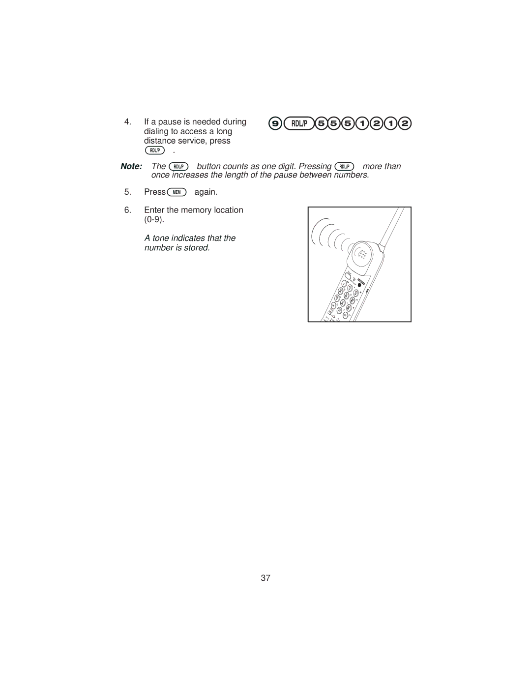 Uniden XCA4500 important safety instructions Once increases the length of the pause between numbers 