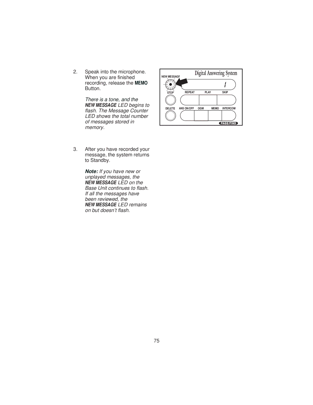 Uniden XCA4500 important safety instructions NEW Message LED remains on but doesn’t flash 