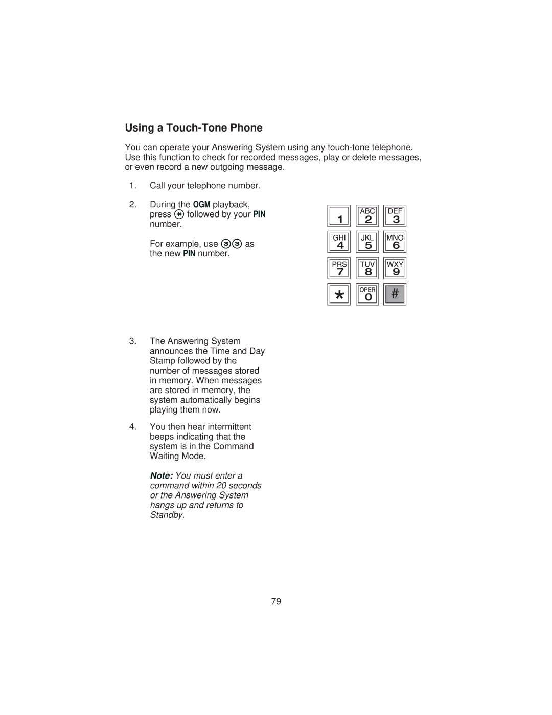 Uniden XCA4500 important safety instructions Using a Touch-Tone Phone 