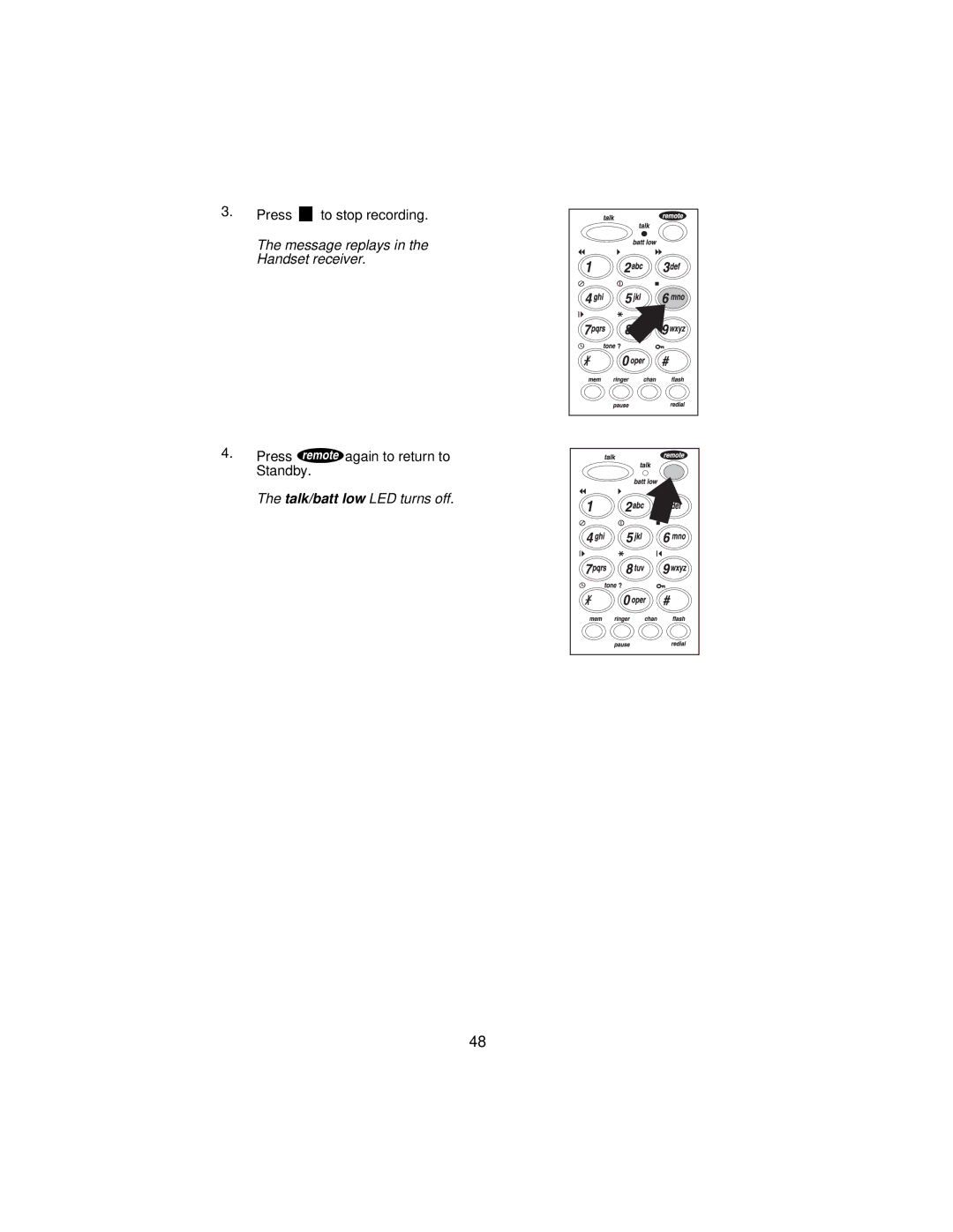 Uniden XCA650 important safety instructions Message replays in the Handset receiver 