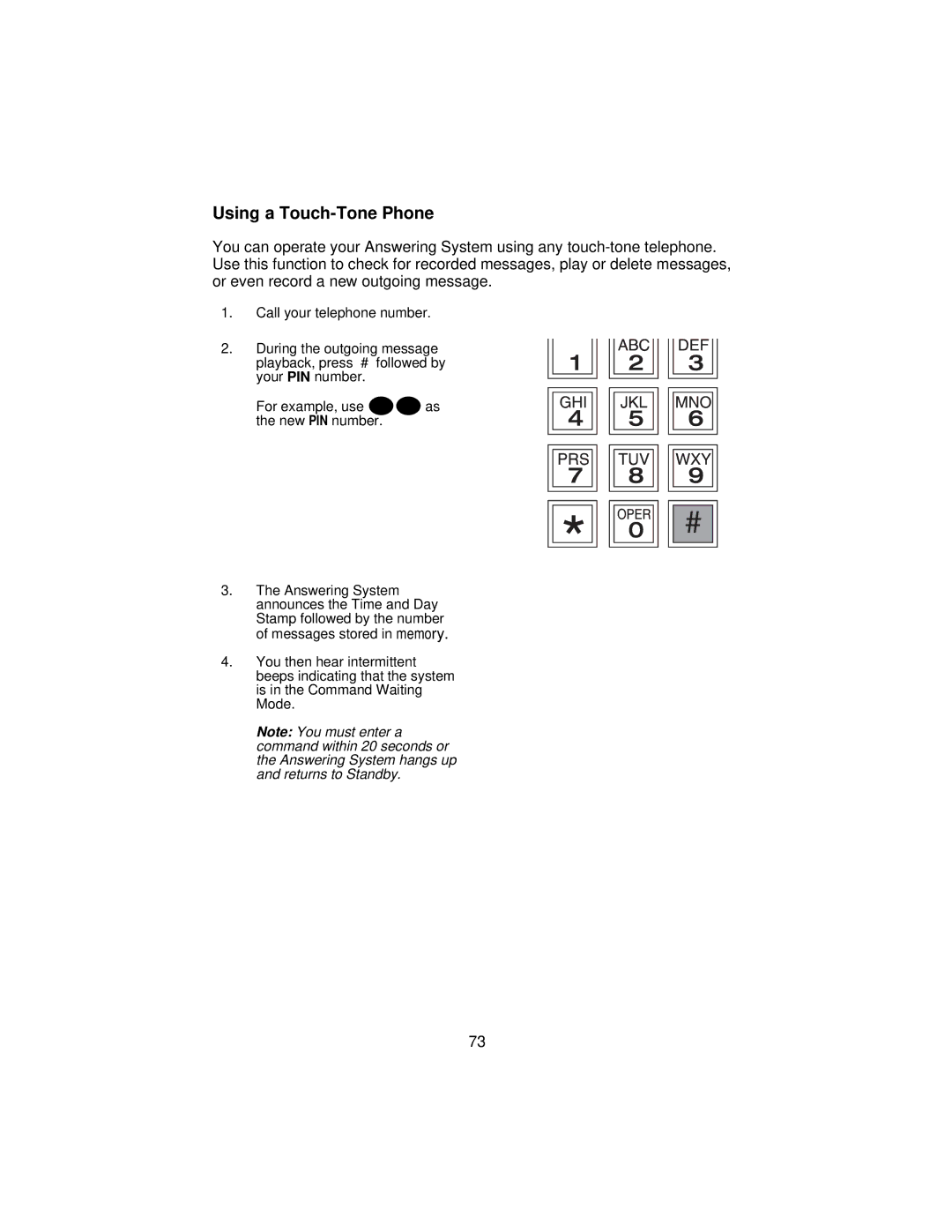 Uniden XCA650 important safety instructions Using a Touch-Tone Phone 