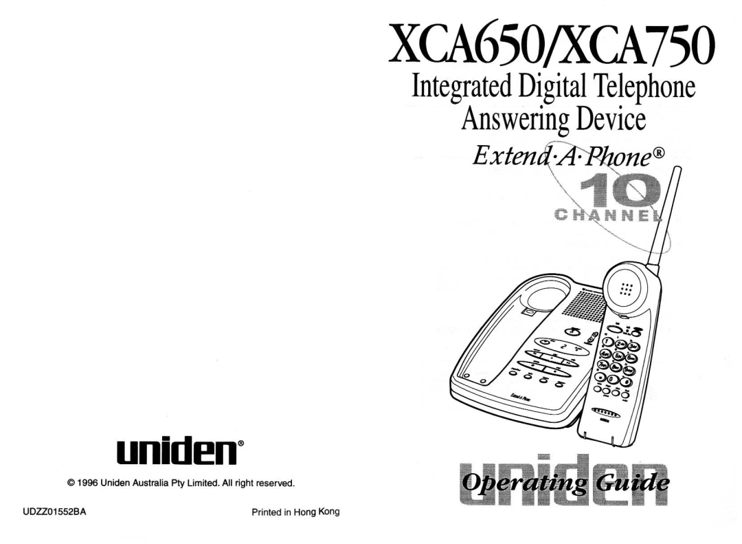 Uniden XCA750 manual 