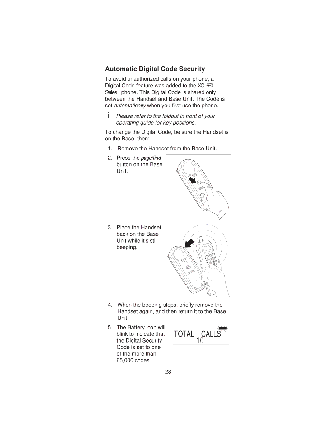 Uniden XCI-660 important safety instructions Automatic Digital Code Security 