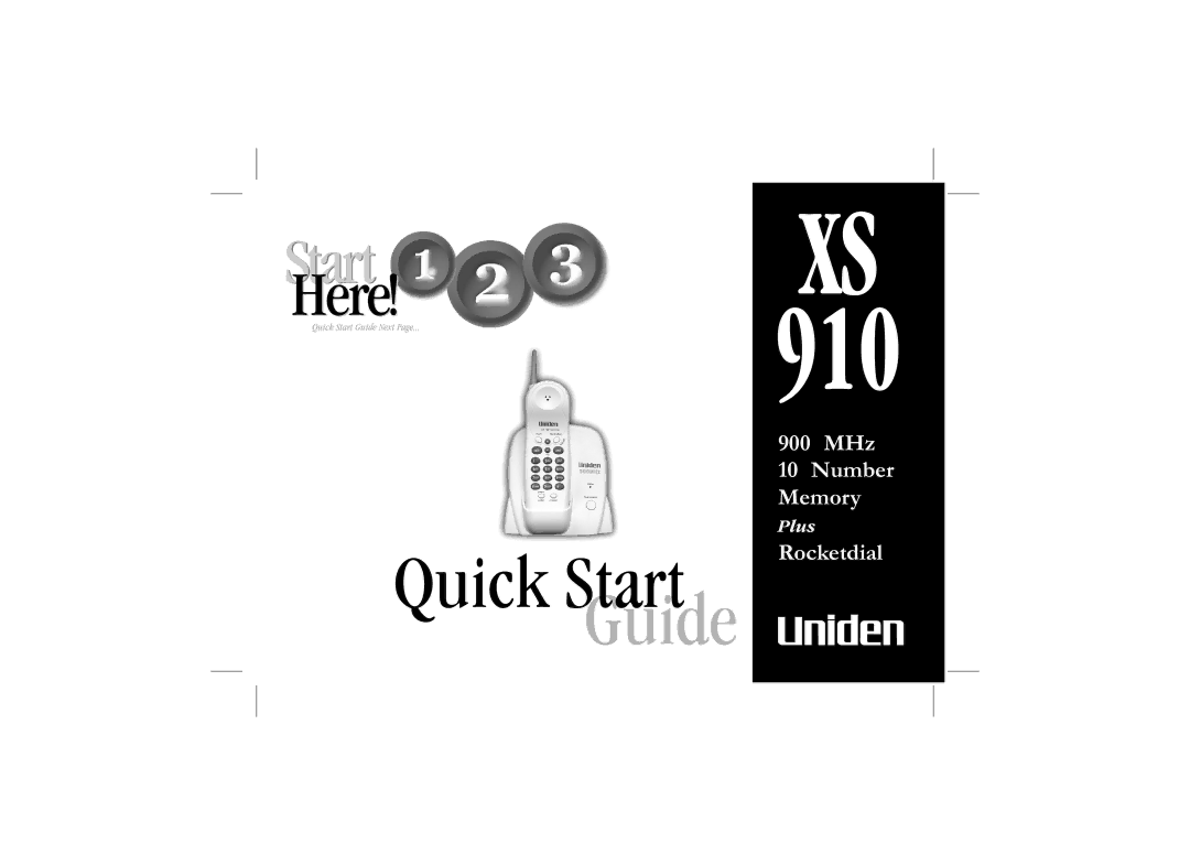 Uniden XS 910 quick start Guide 