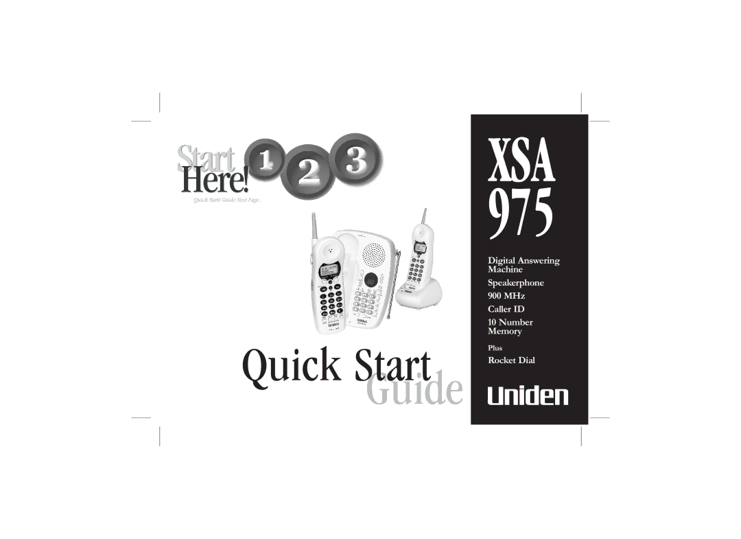 Uniden XSA 975 quick start Guide 