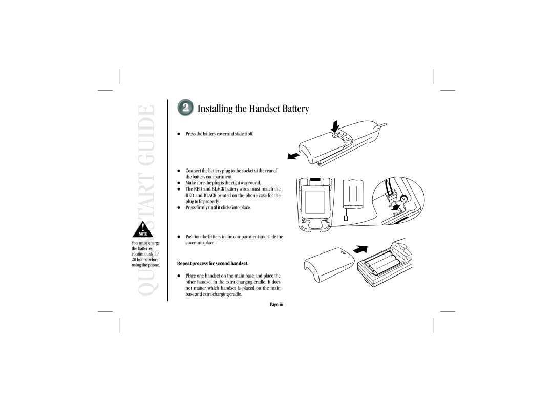 Uniden XSA 975 quick start Guidestart, Repeat process for second handset 