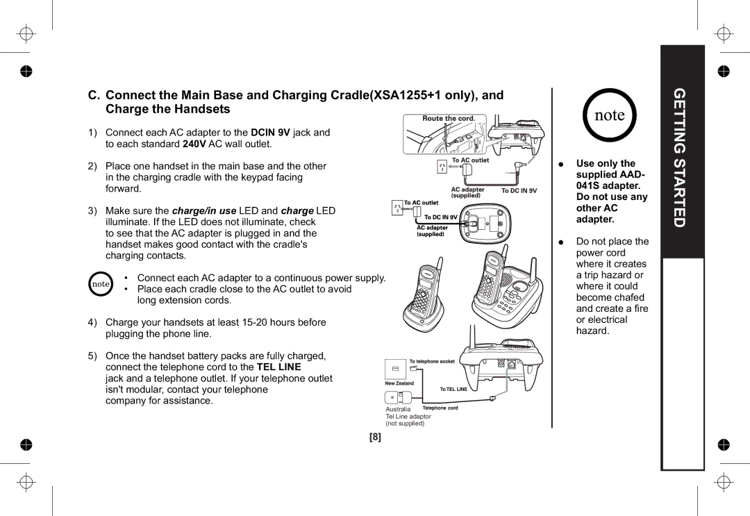 Uniden XSA1255+1 owner manual Getting Started 