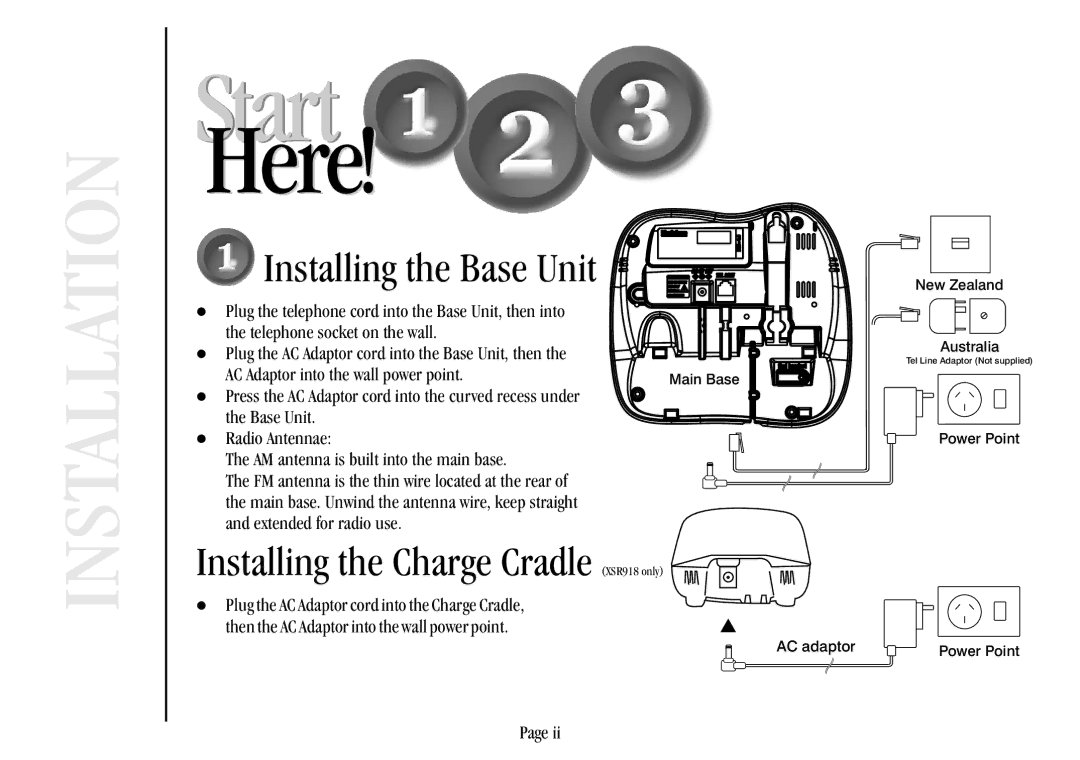 Uniden XSR917/918 quick start Installation 