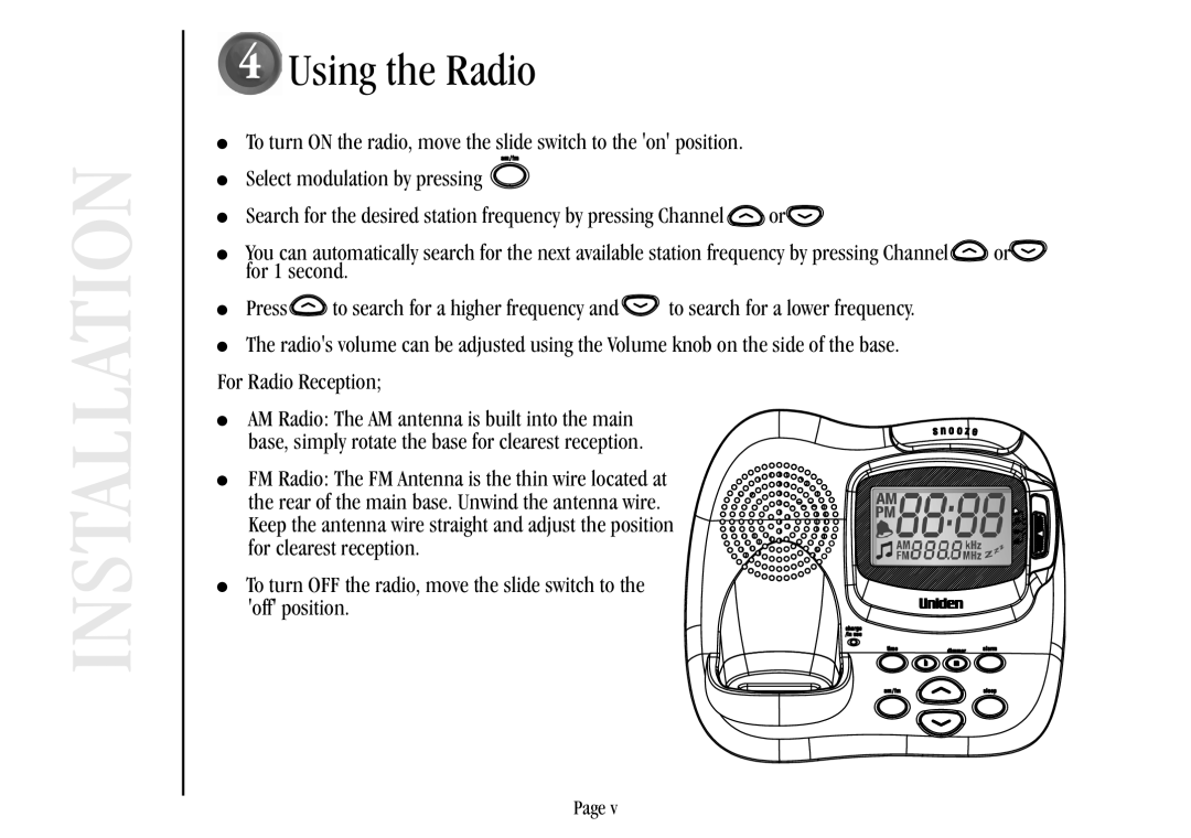 Uniden XSR917/918 quick start Using the Radio 