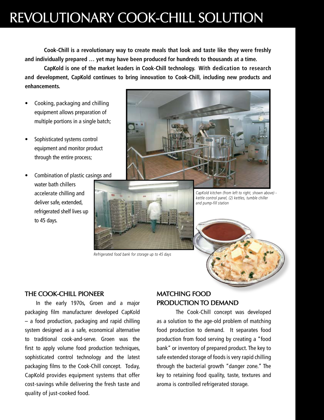 Unified Brands Cook-Chill Production Systems manual The Cook-Chillpioneer, Matching Food Production To Demand 