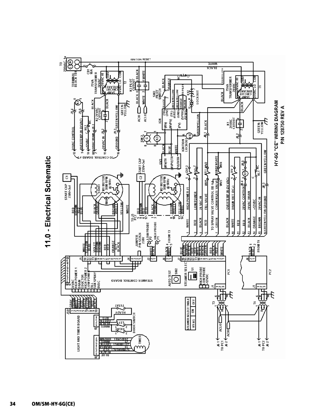 Unified Brands HY-6G(CE) service manual Electrical Schematic, 34 OM/SM-HY-6GCE 