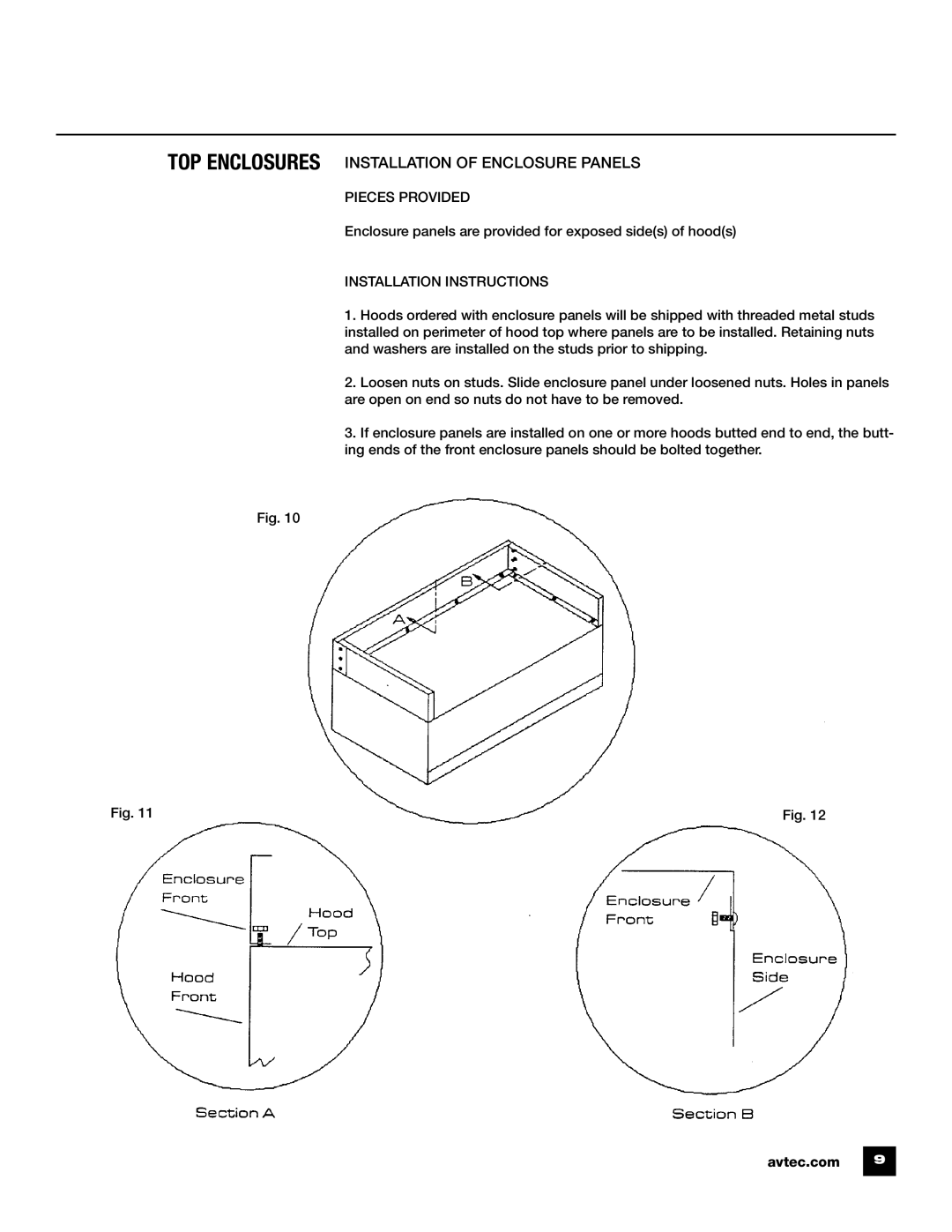 Unified Brands Kitchen Ventilation Systems operating instructions Pieces Provided, Installation Instructions 