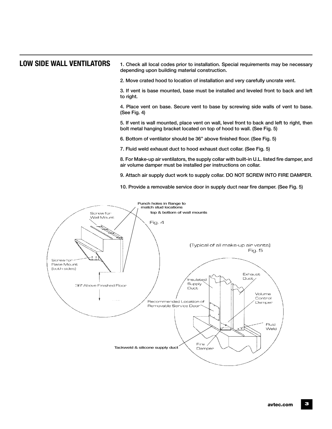 Unified Brands Kitchen Ventilation Systems operating instructions Avtec.com 