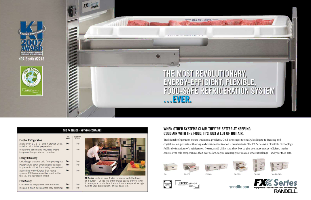 Unified Brands REFRIGERATION manual …Ever, FX Series Nothing Compares, Flexible Refrigeration, Energy Efficiency 