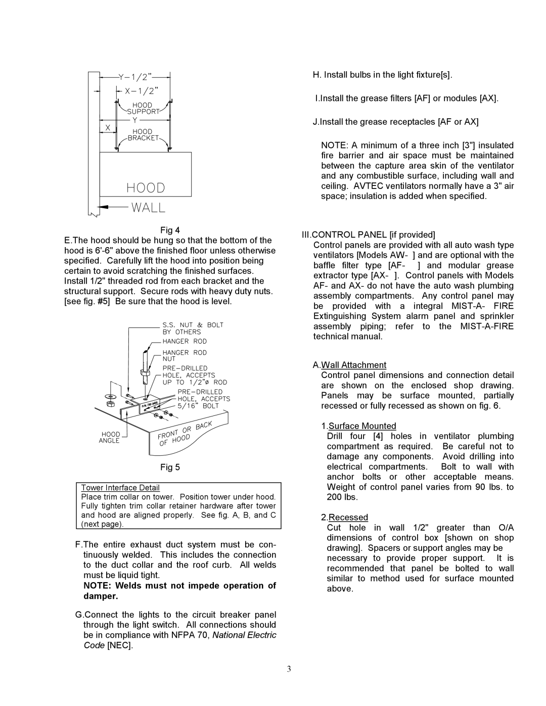 Unified Brands VENTILATION SYSTEMS specifications NOTE Welds must not impede operation of damper 