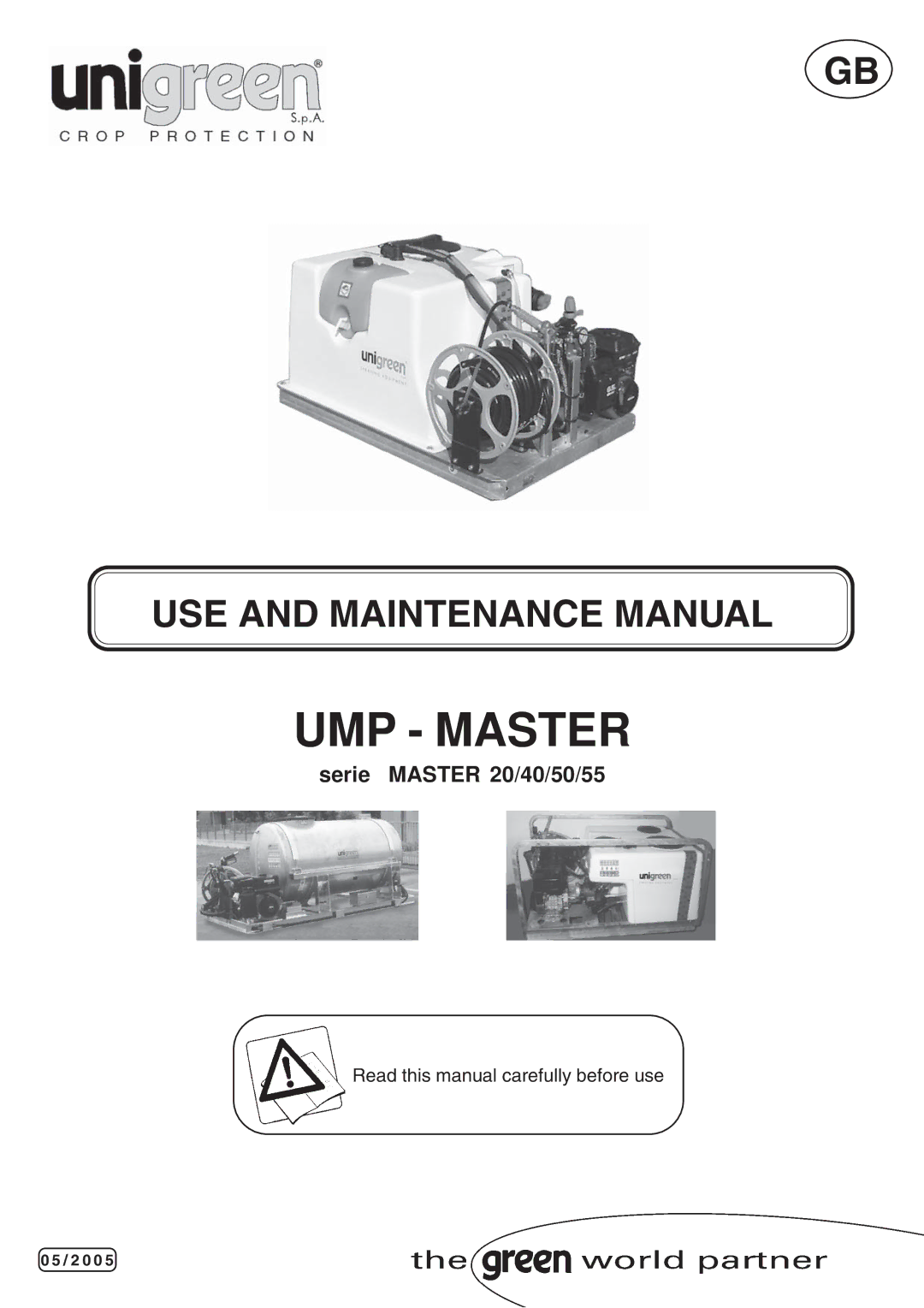 Unigreen 40, 50, 55, 20 manual UMP Master, 2 0 0 