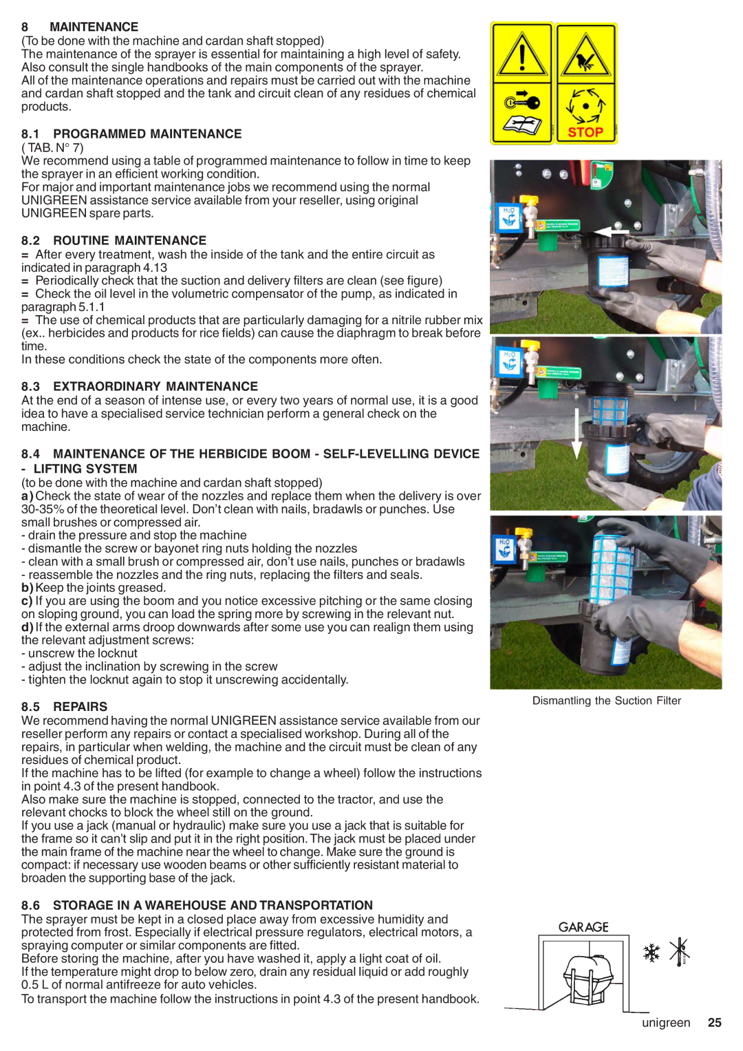 Unigreen CAMPO 11 - 16 - 22 - 32 manual Programmed Maintenance TAB. N, Routine Maintenance, Extraordinary Maintenance 