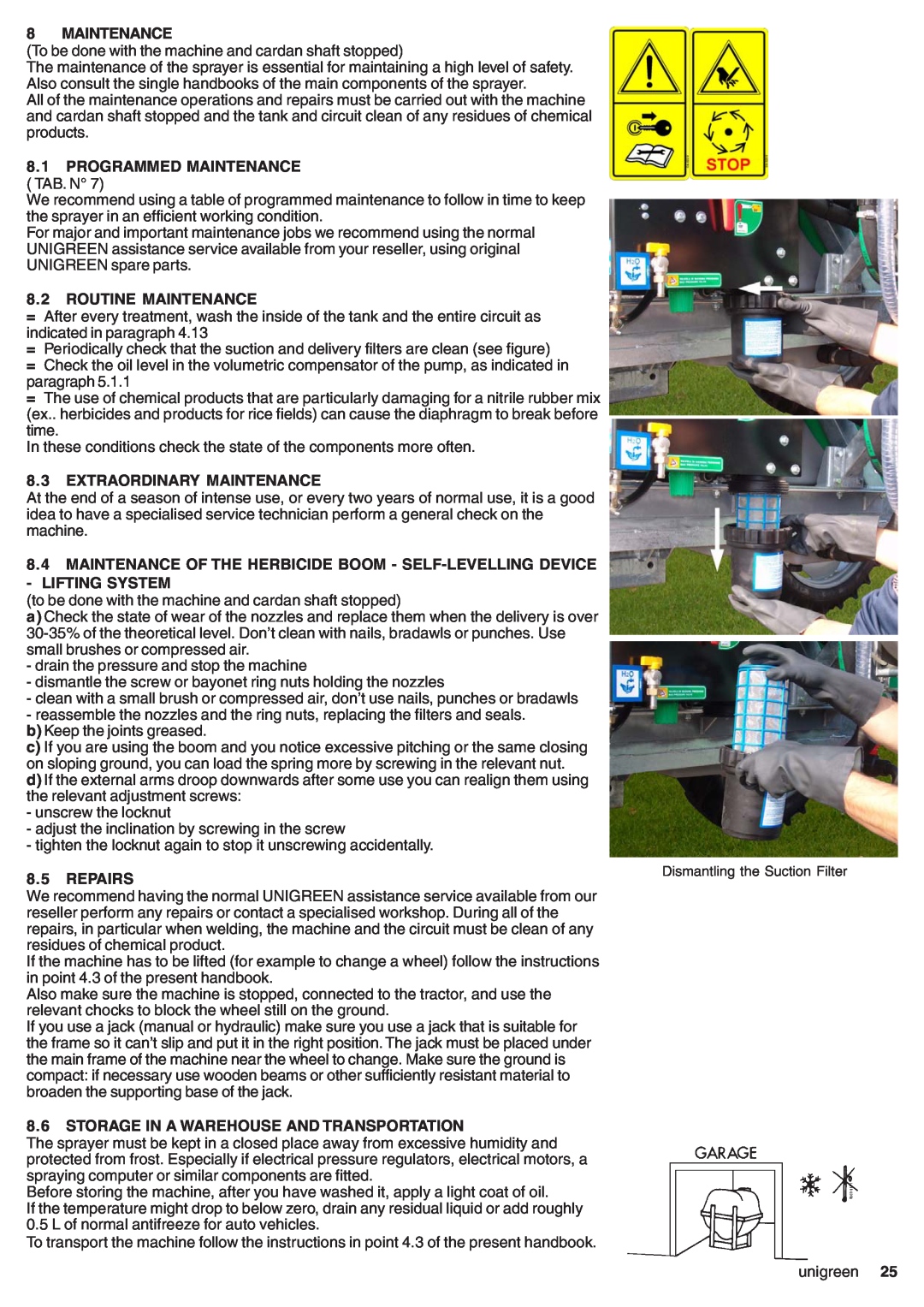 Unigreen CAMPO 11 - 16 - 22 - 32 manual Programmed Maintenance Tab. N, Routine Maintenance, Extraordinary Maintenance 