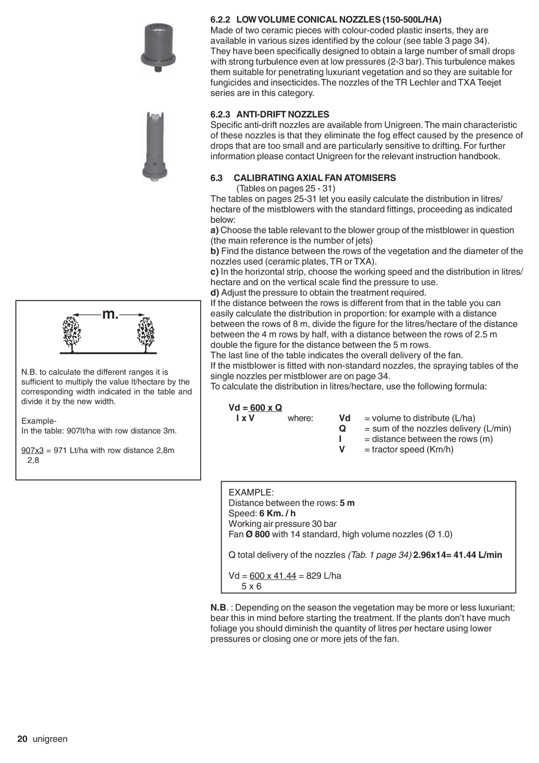 Unigreen LASER-FUTURA- EXPO series AT STD/TOP - AT BASE manual LOW Volume Conical Nozzles 150-500L/HA, ANTI-DRIFT Nozzles 