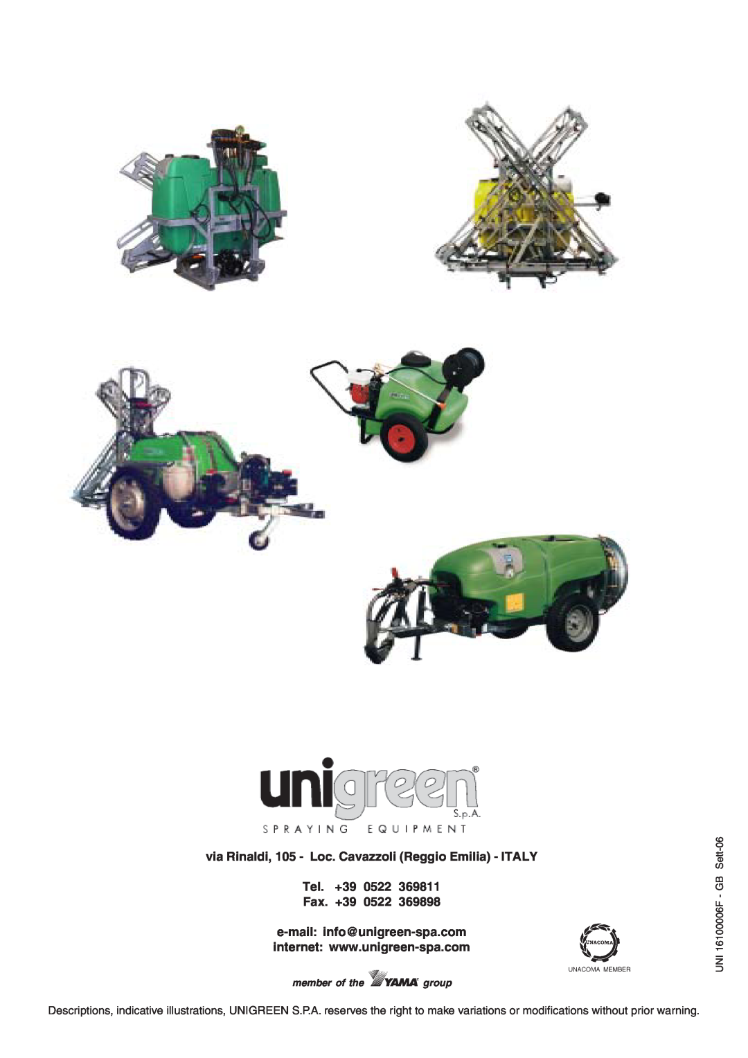 Unigreen LASER-FUTURA- EXPO series AT STD/TOP - AT BASE manual Tel. +39 0522 Fax. +39 