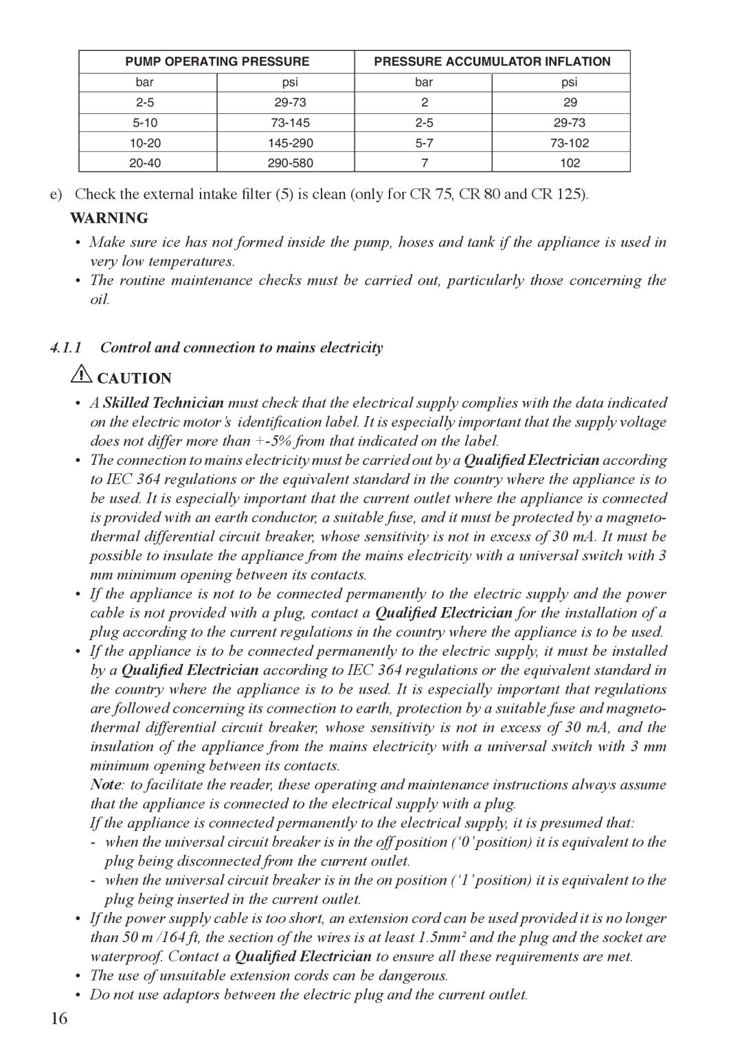 Unigreen Trolleys and Barrows manual Control and connection to mains electricity 