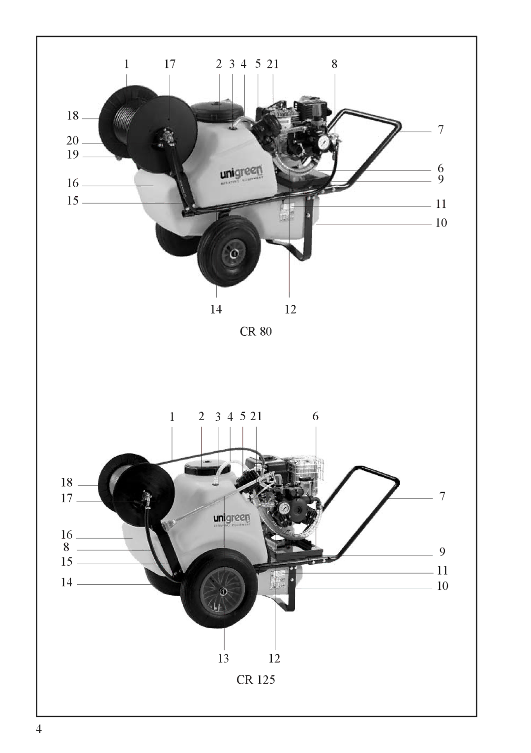 Unigreen Trolleys and Barrows manual 17 2 3 4 5 13 12 CR 