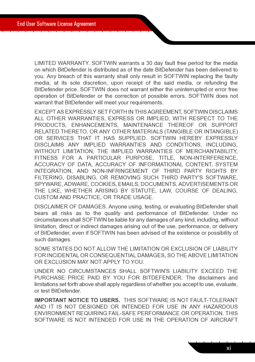 Unisar 1.24.1867 manual End User Software License Agreement 