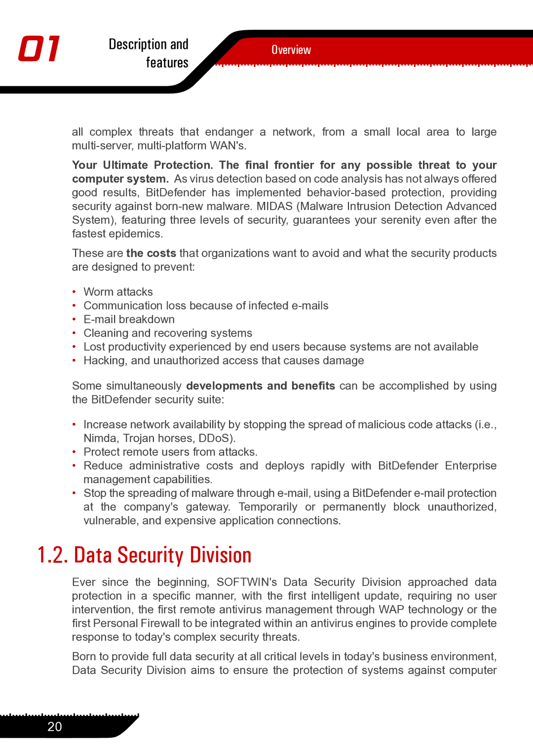 Unisar 1.24.1867 manual Data Security Division 