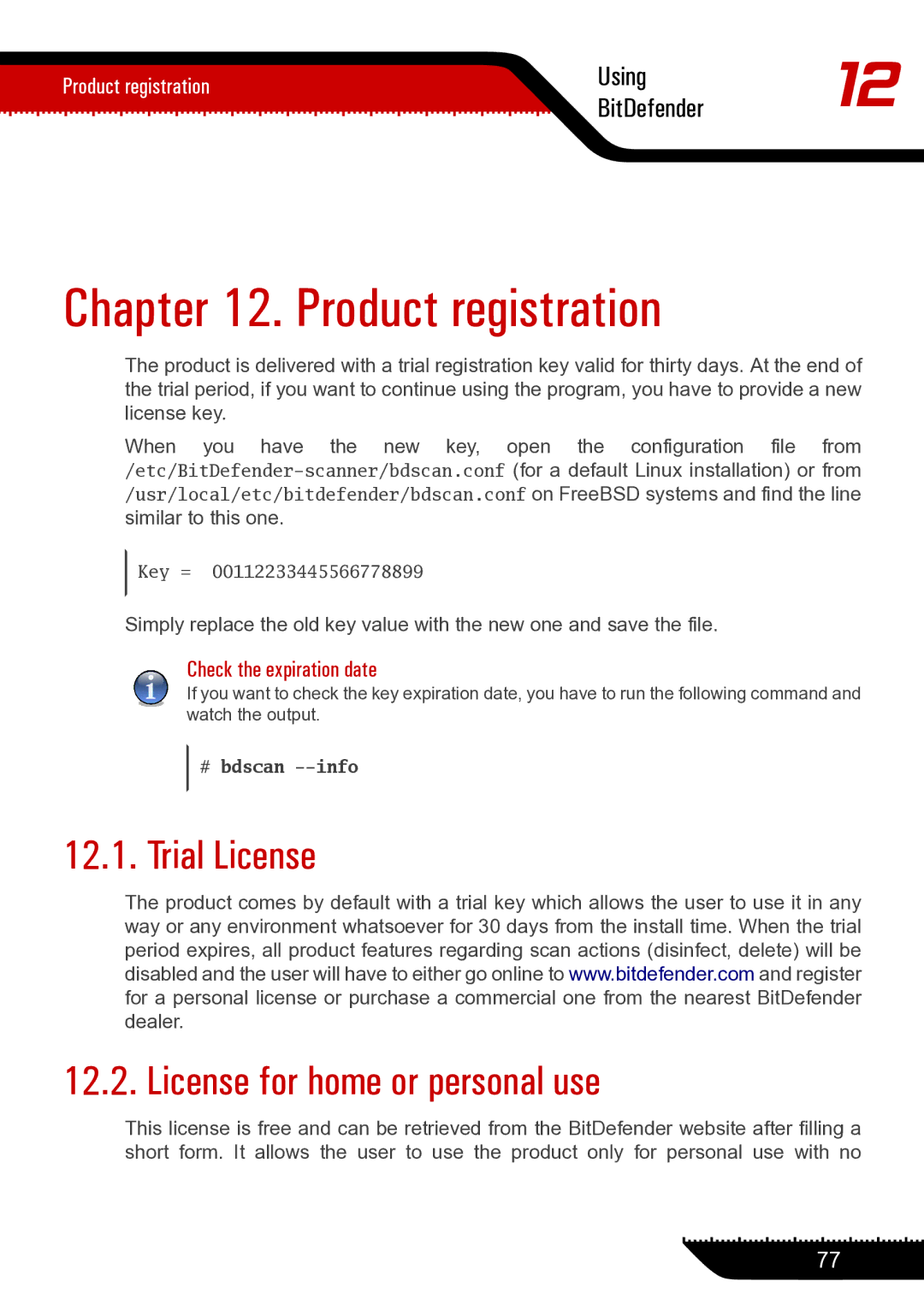 Unisar 1.24.1867 manual Product registration, Trial License License for home or personal use, Check the expiration date 