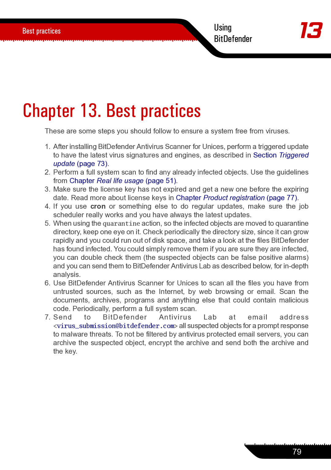 Unisar 1.24.1867 manual Best practices 