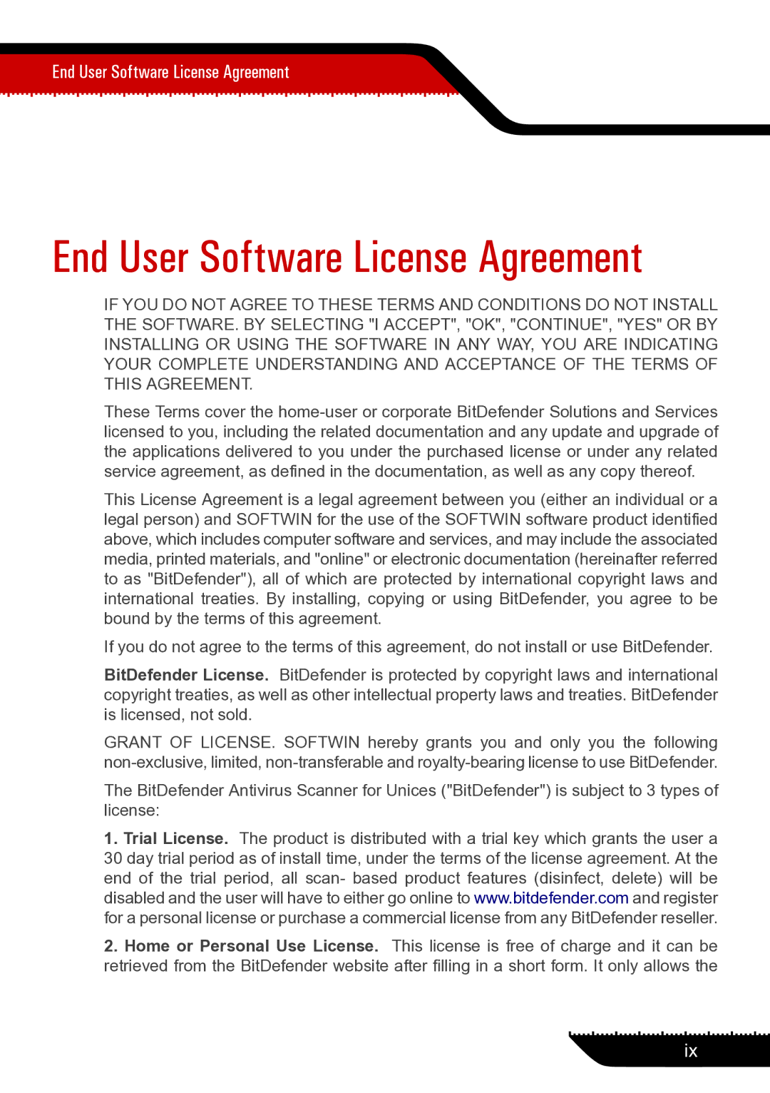 Unisar 1.24.1867 manual End User Software License Agreement 