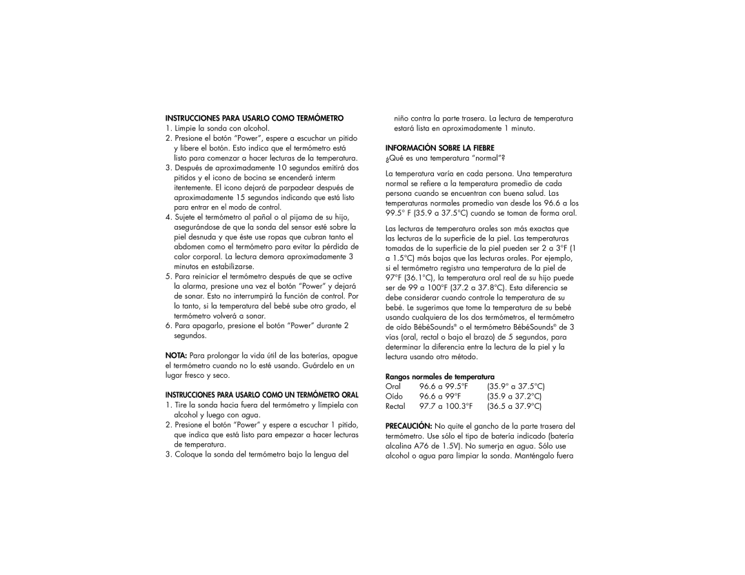 Unisar BR143 manual Instrucciones Para Usarlo Como Termómetro, Limpie la sonda con alcohol 