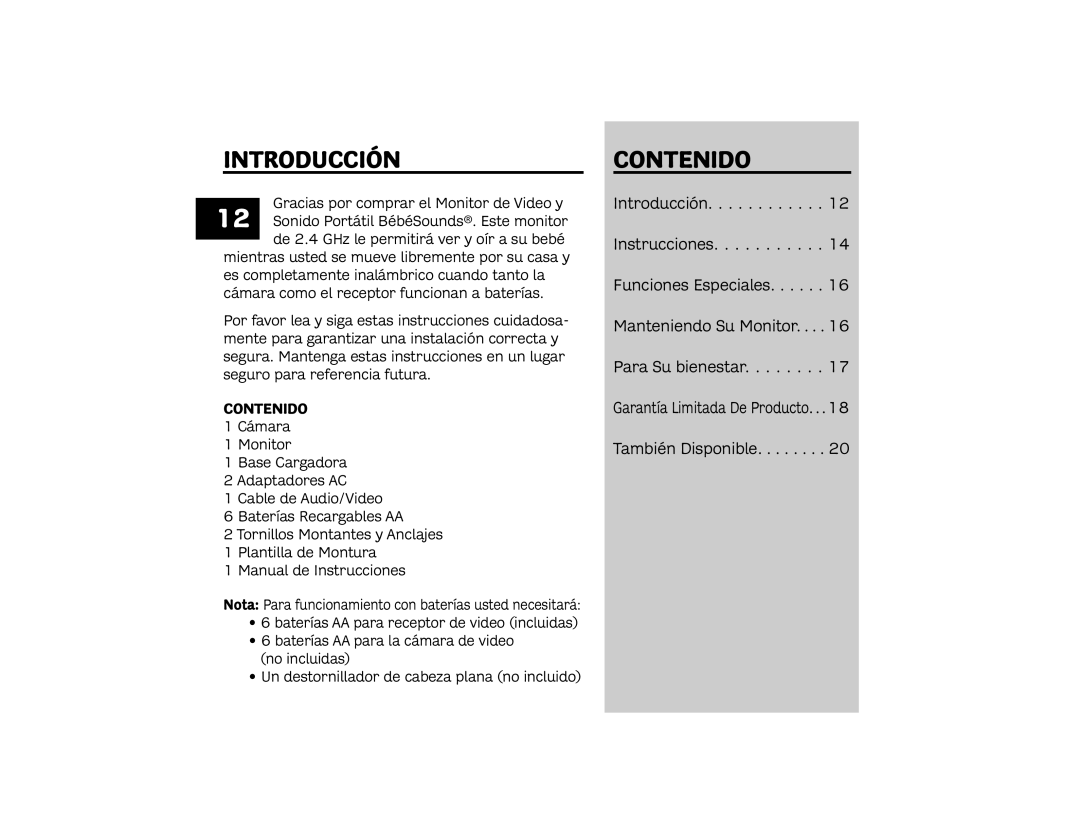 Unisar TV872 manual Introducción, Contenido 