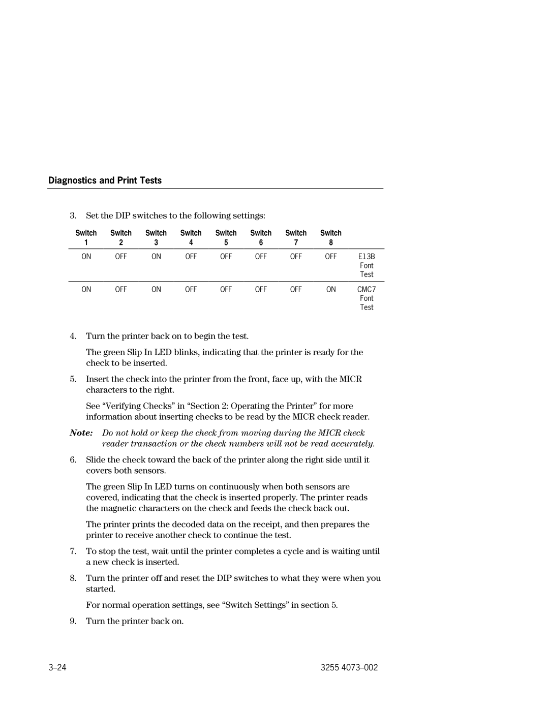 Unisys EFP9800 manual CMC7 