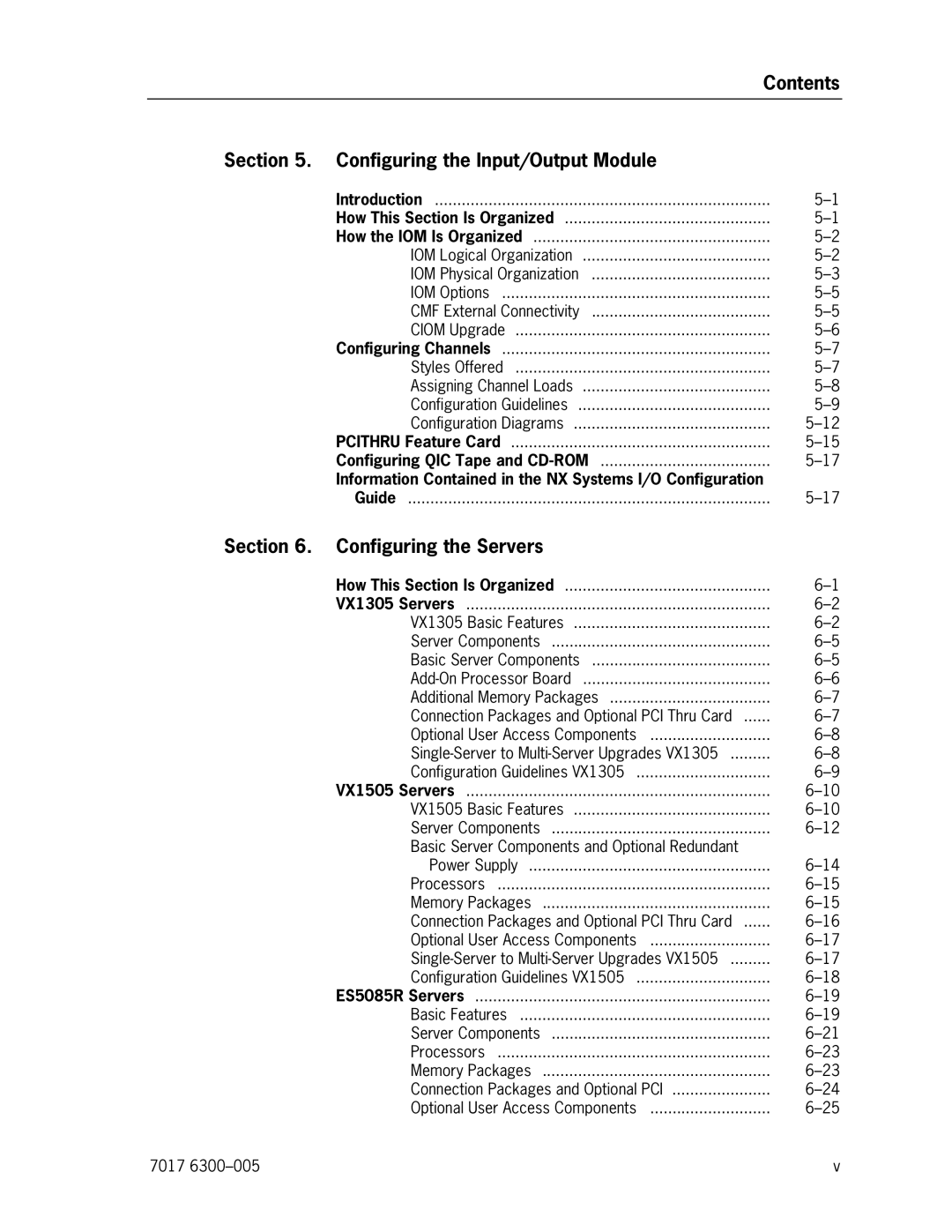 Unisys NX5820 manual Contents Configuring the Input/Output Module, Configuring the Servers 