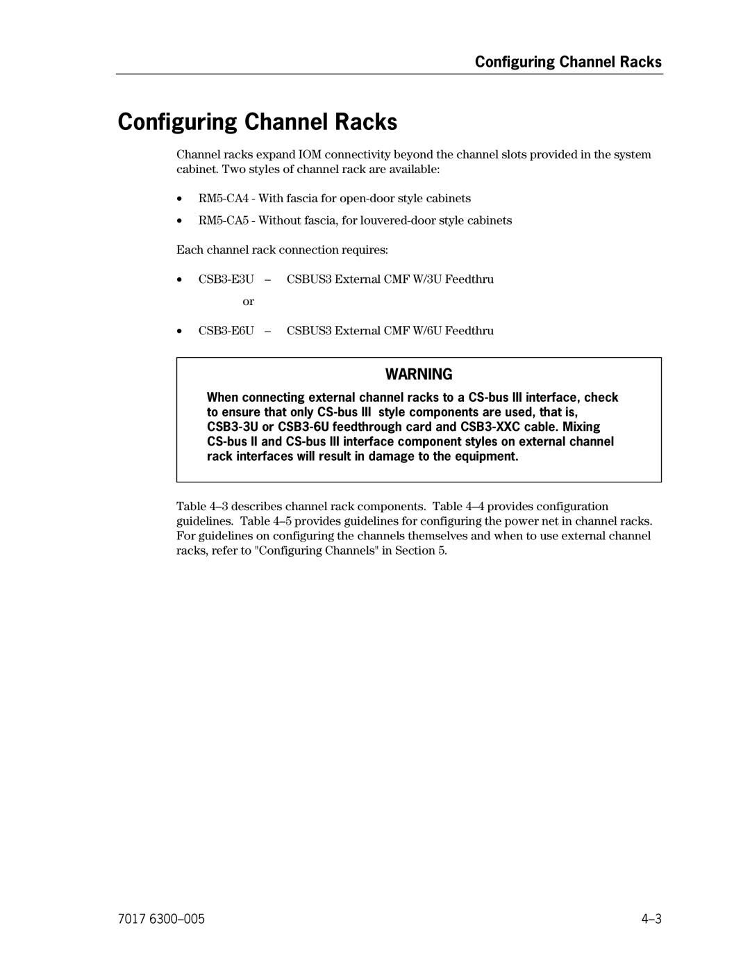 Unisys NX5820 manual Configuring Channel Racks 