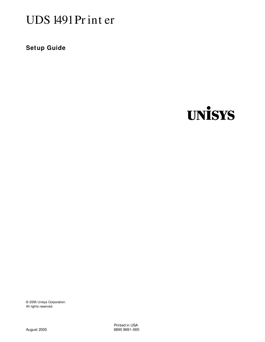 Unisys UDS 1491 setup guide Unisys 