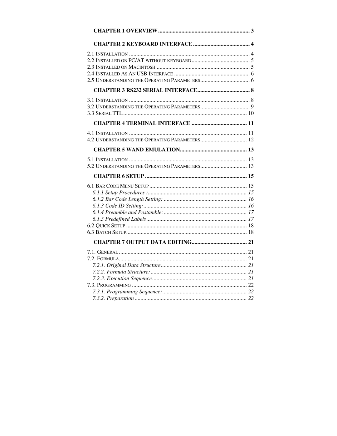 Unitech Hand Held Scanner user manual RS232 Serial Interface 