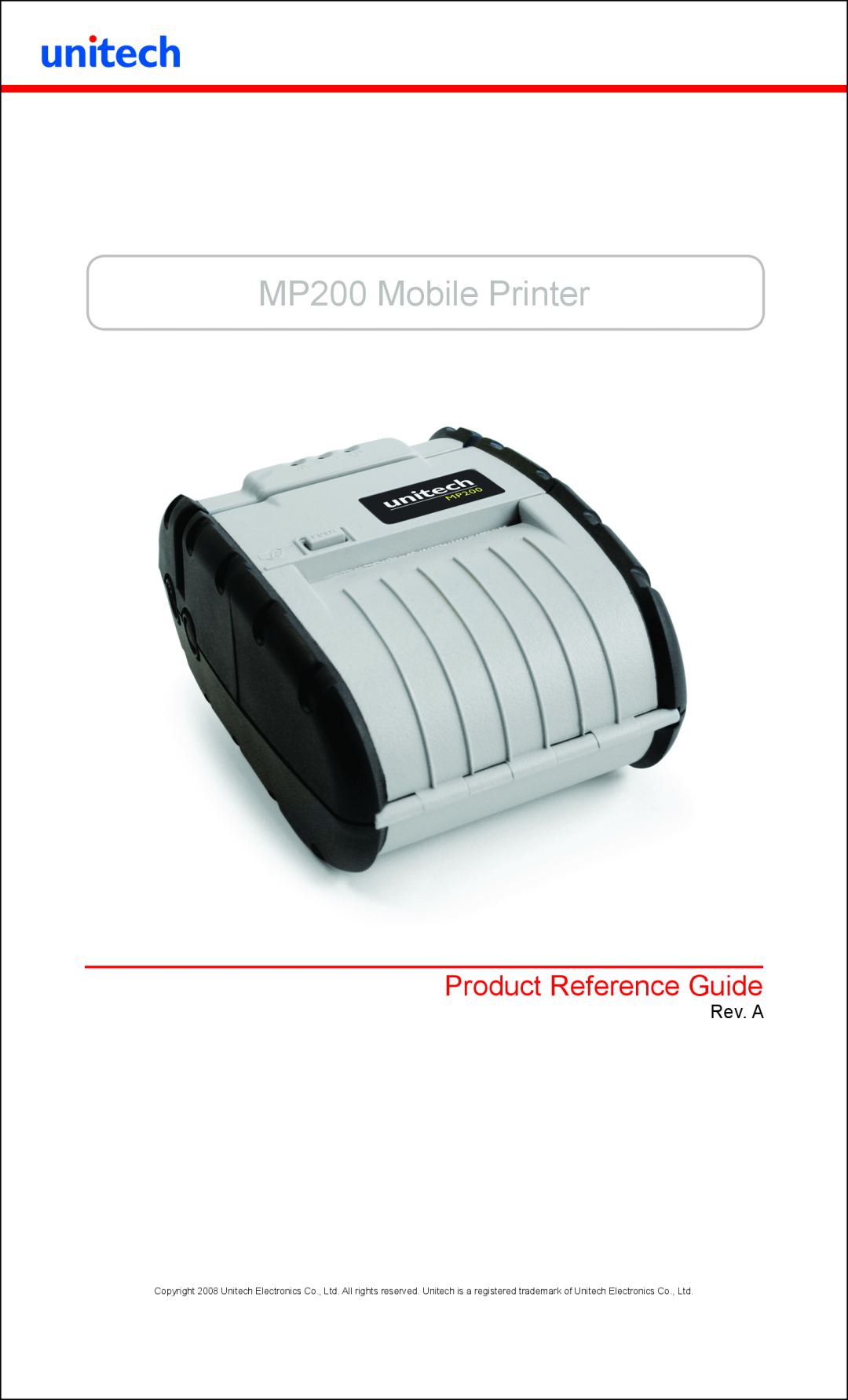 Unitech manual MP200 Mobile Printer, Product Reference Guide 