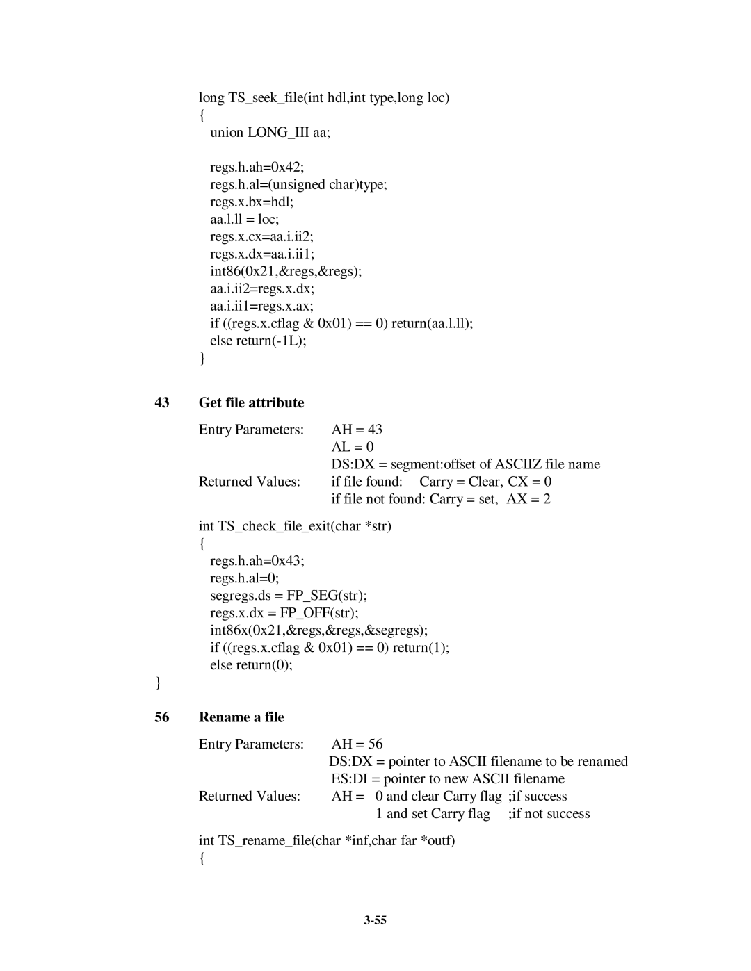 Unitech MR350MKII manual Get file attribute, Rename a file 